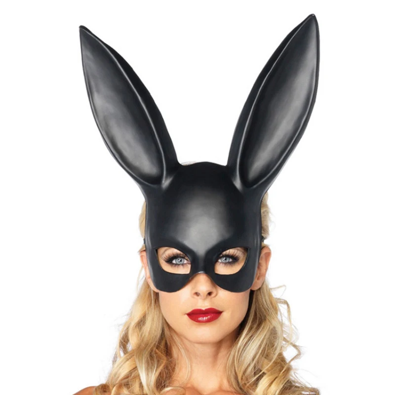 

Fashion Rabbit Ear Mask Women Girl Party Cosplay Masquerade Dance bar Sexy Long Ears Carnival Halloween Half Face Bunny Mask