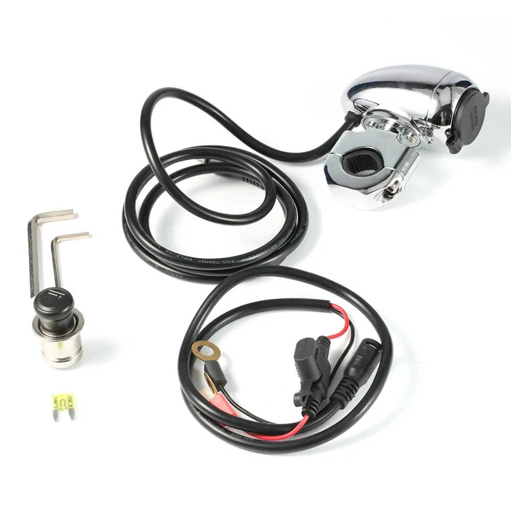 

12V-24V Car Auto Motor Metal Waterproof Cigarette Lighter Socket With Connector Wire for Harley-Davidson dropshipping