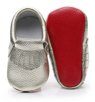

HONGTEYA red sole Newborn first walker shoes Genuine Leather baby moccasins cute fringe newborn prewalkers baby boy girl shoes
