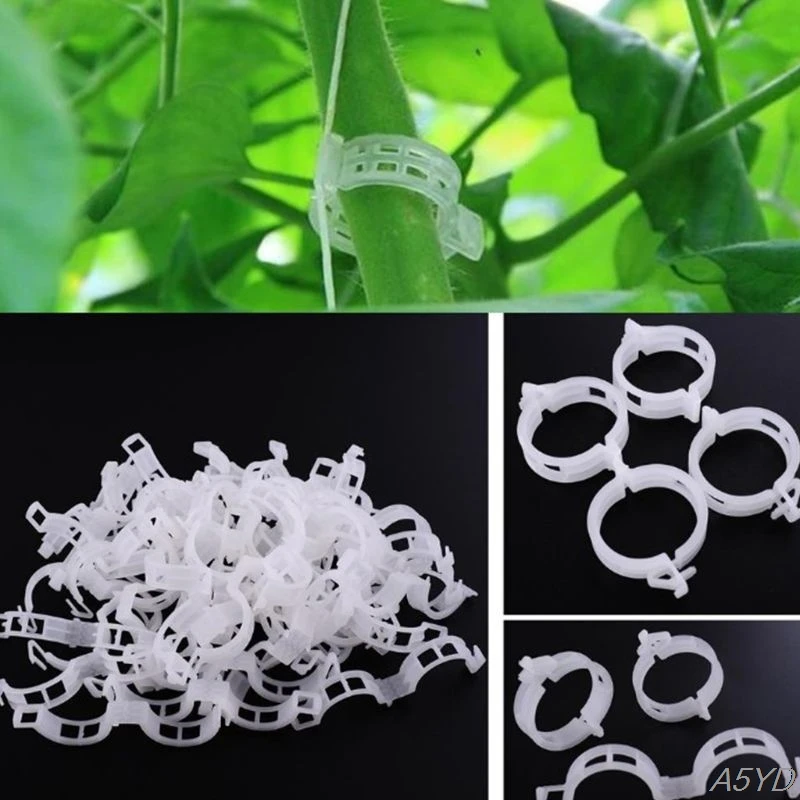 

50 Hot Trellis Tomato Clips - Supports/Connects Plants/Vines Trellis/Twine/Cages Plant Support Clips Circles