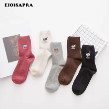 [EIOISAPRA] 5 стильные забавные Женские носочки в Корейском стиле Kawaii Sokken, теплые хлопковые эластичные милые носочки Meias для девочек, Calcetines Mujer