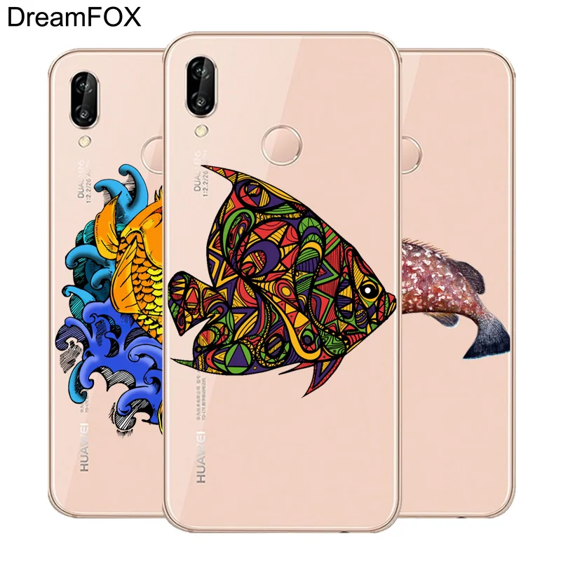 DREAMFOX K294 рыбы мягкие ТПУ силиконовый чехол для huawei Honor 6A 6C 7X9 10 P20 Lite Pro P Smart |