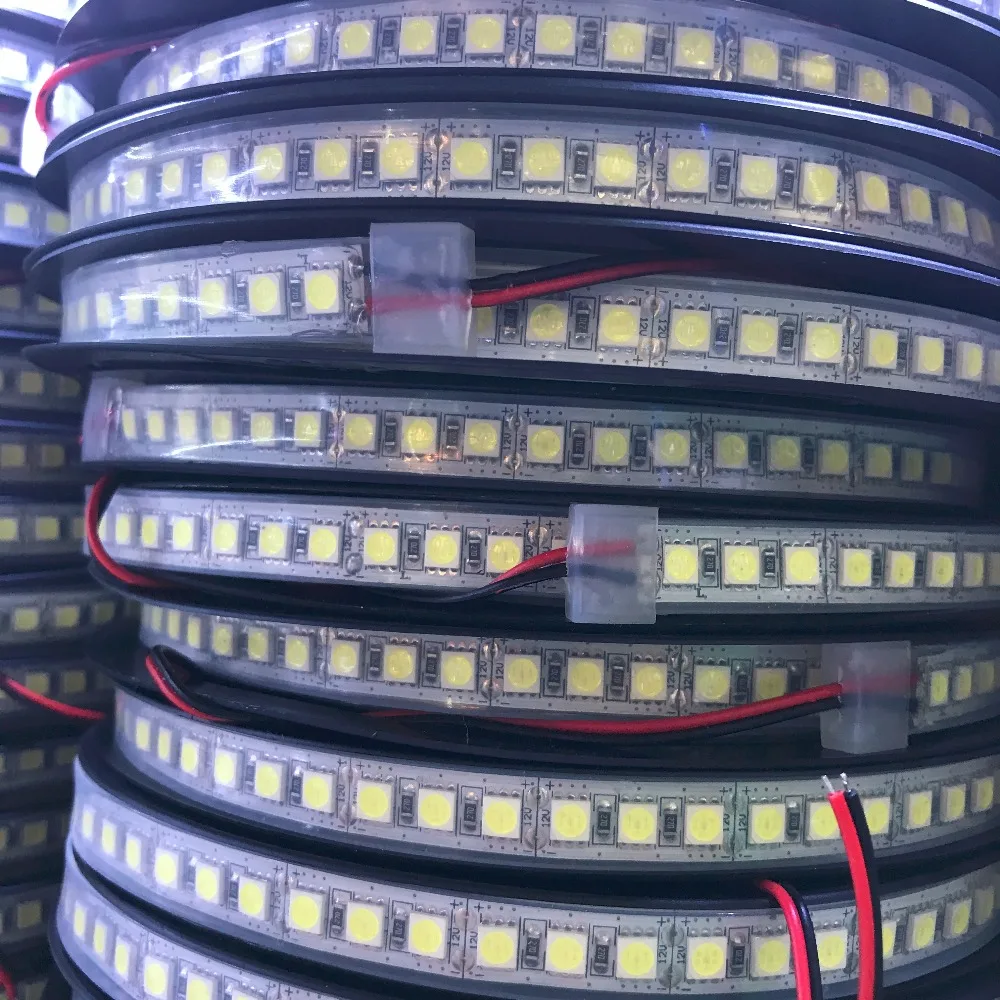 Ультра-яркий DC 12 В RGB Светодиодные ленты 5050 SMD 5 м 600LED notwaterproof IP67 fita светодиодные гибкие Клейкие ленты LEDstrip освещение Бесплатная доставка