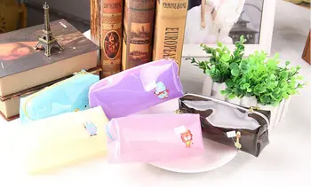 

Candy Color transparent Jelly Pencil Case Waterproof Stationery Storage Organizer Bag School Office Supply Escolar