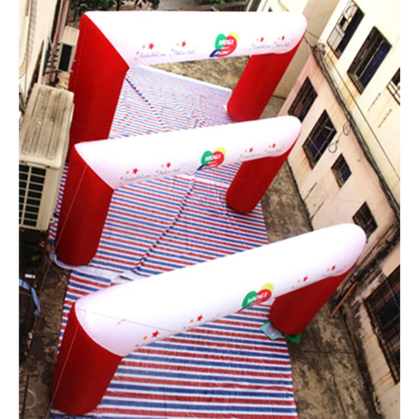 Flash Deal 6m wide red and white logo printed inflatable arch for advertising 2