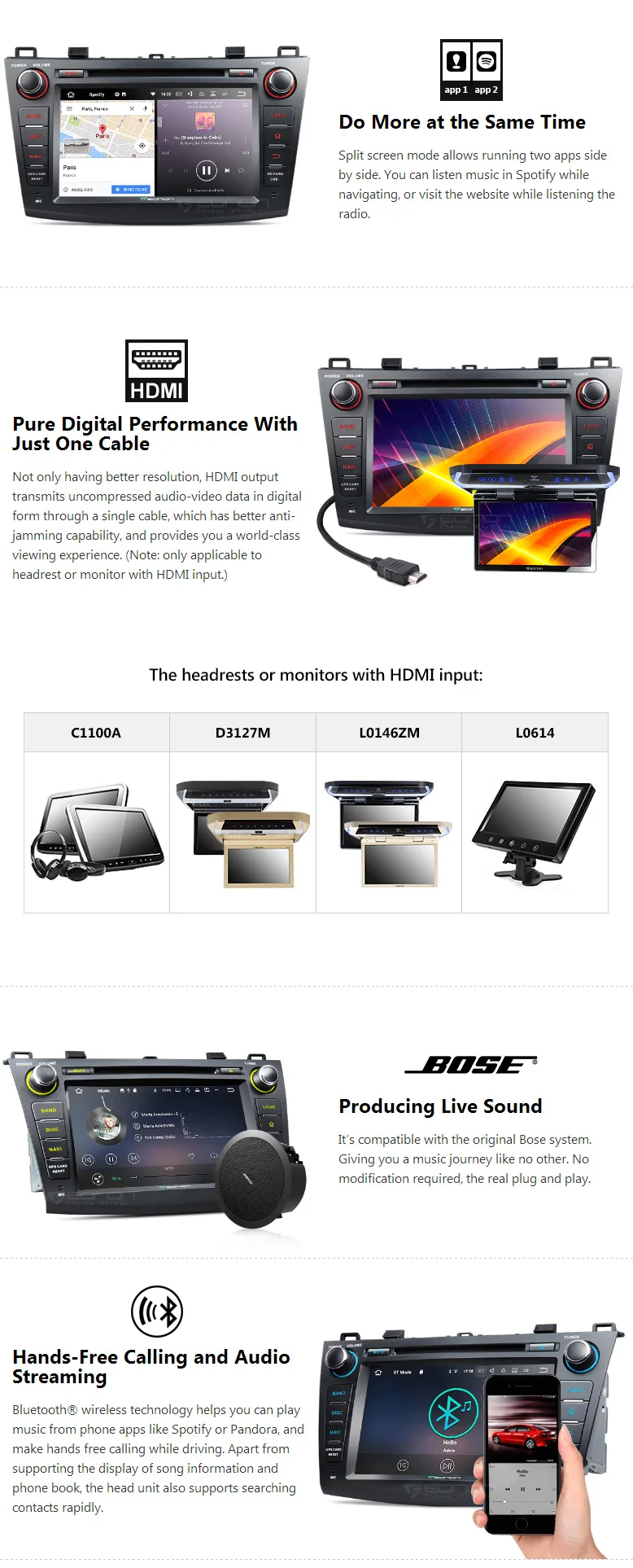 Sale 8"Android 7.1 Car Stereo DVD GPS Navigation For Mazda 3 2010 2011 2012 2013  Touch Screen Head Unit Quad Core 2GB RAM 16GB ROM 1