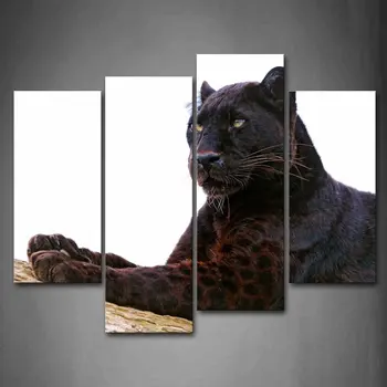 

Black Panther Lie On Dry Wood Wall Art Painting The Picture Print On Canvas Animal Pictures For Home Decor Decoration Gift