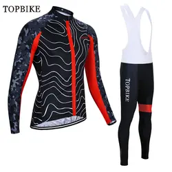 TOPBIKE Pro Велоспорт Джерси комплект с длинным рукавом горный велосипед одежда Одежда Майо Ropa Ciclismo Racing Maillot ciclismo fietskleding