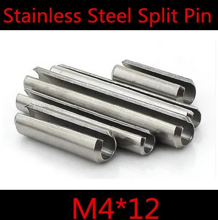 

100pcs/lot M4*12 4 x 12mm 4mm Stainless Steel Elastic Split Pin, 4mm Spring Cotters