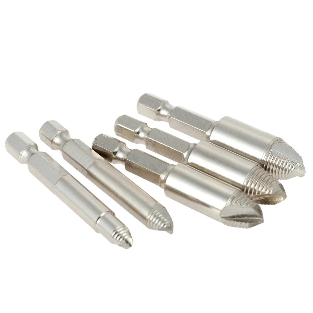 5pcs Herramientas Ferramentas Taladro Manual Stripped Screws Remover Damaged Screw Extractor Set Bolt Extractor Tool Foret Bois