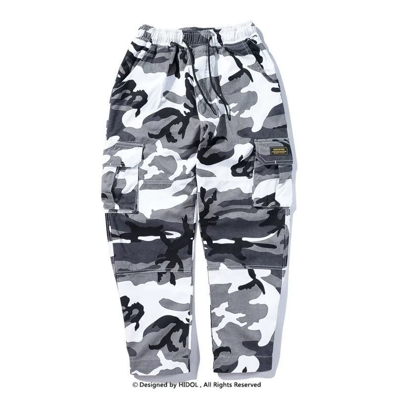 Военные камуфляжные брюки карго мульти-карман Jogger камуфляж армейский трек тактические брюки для мужчин Хип Хоп Футболка в уличном стиле серый/фиолетовый - Цвет: Серый