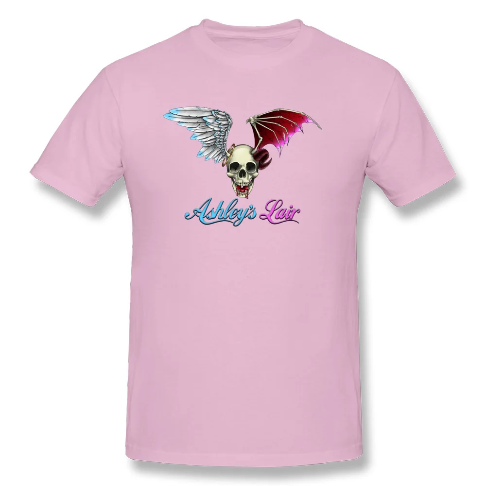 T Shirt Ashleys Lair New Logo Summer Fall Short Sleeve Pure Cotton Round Neck Mens T Shirt Fitness Tight T-shirts Funny Ashleys Lair New Logo pink