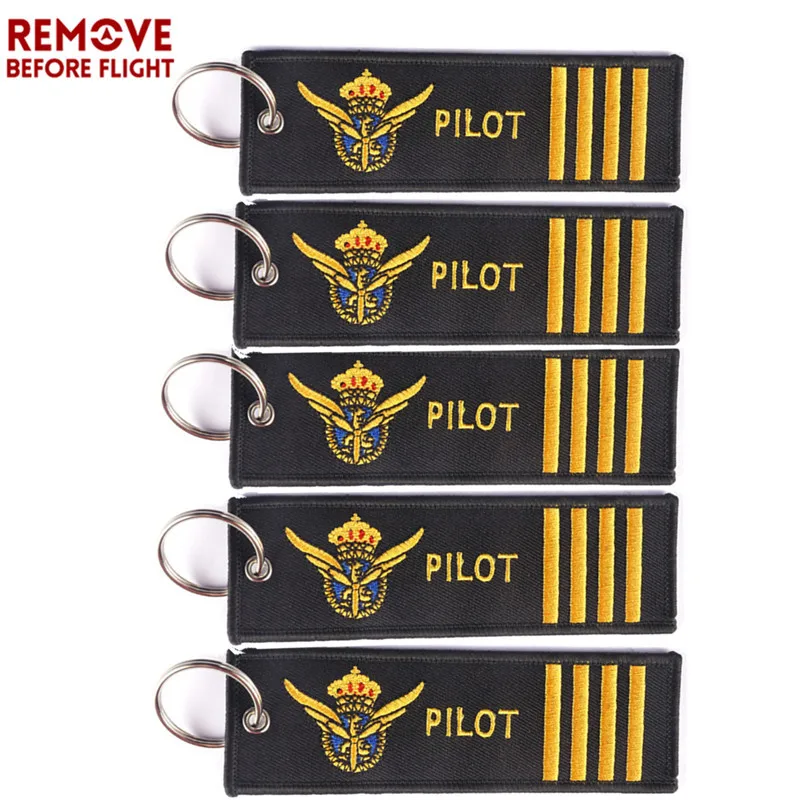 

Epaulette Style Pilot Keychain OEM Key Chains Embroidery Motorcycle Key Ring breloczek do kluczy do samochodu For Aviator 5 PCS