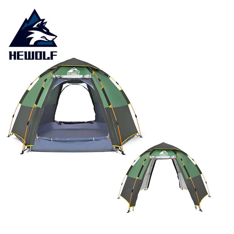 Hewolf быстро Автоматическая открытая палатка 5 человек двойной слой большой Кемпинг семья для отдыха на природе вечерние палатки тент пляж палатка