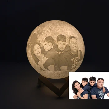 

Custom Made Moon Lamp Moon Photo Text Pattern On Light Touch Variable Color for Chrismas Halloween Wedding Anniversary Baby Kids