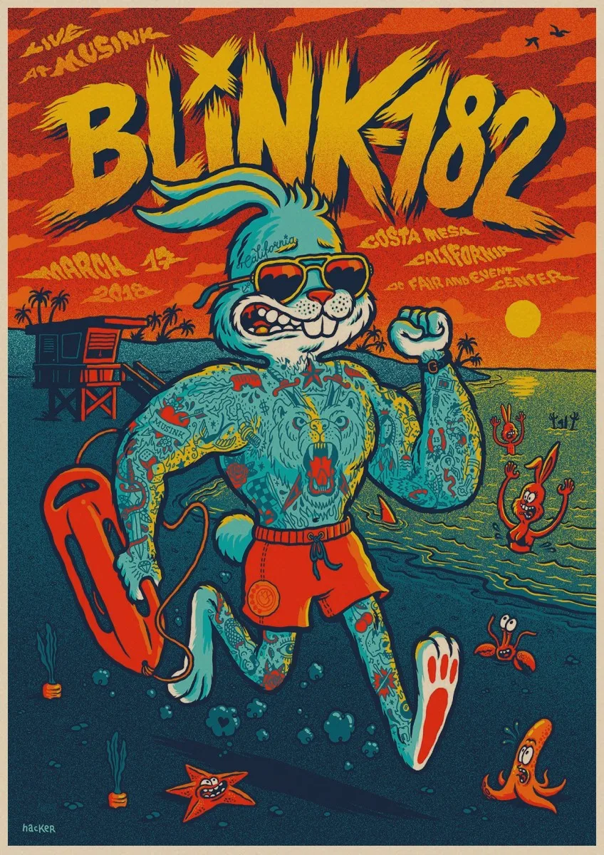 ВИНТАЖНЫЙ ПЛАКАТ Blink 182 рок-группа крафт ретро панк-рок плакат Европейская и американская музыкальная команда звезда рисунок Ретро плакат 1 - Цвет: 12