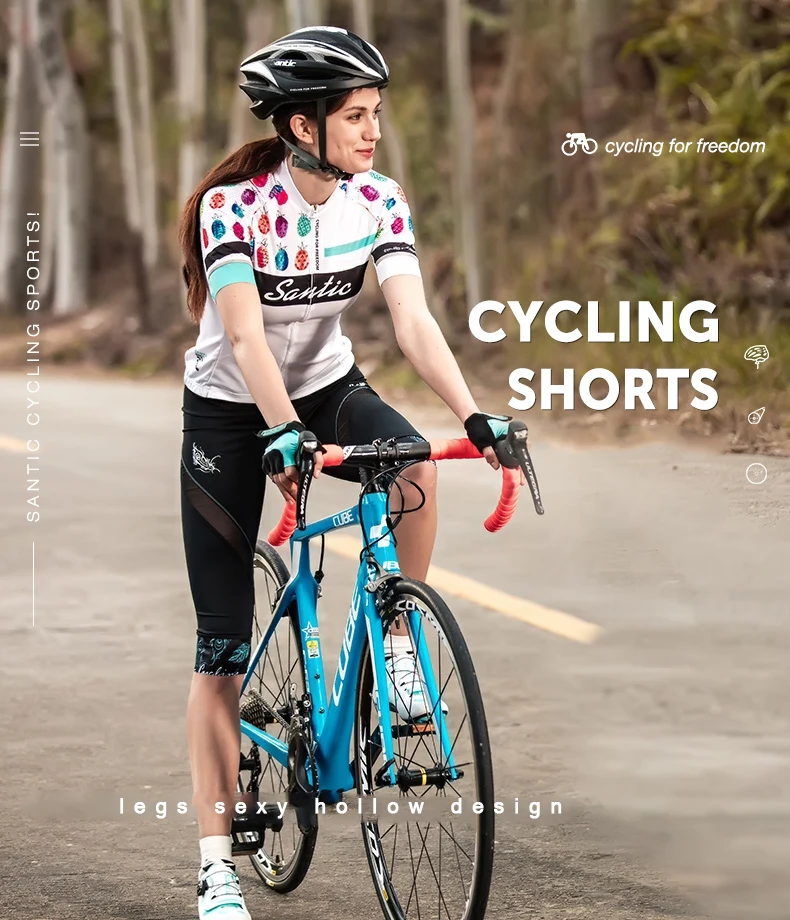 2018 Santic Cycling Shorts Women MTB Shorts Downhill Bike Shorts Bicycle Short Hollow Out Road Sport Cycling 34 Shorts Mesh (5)