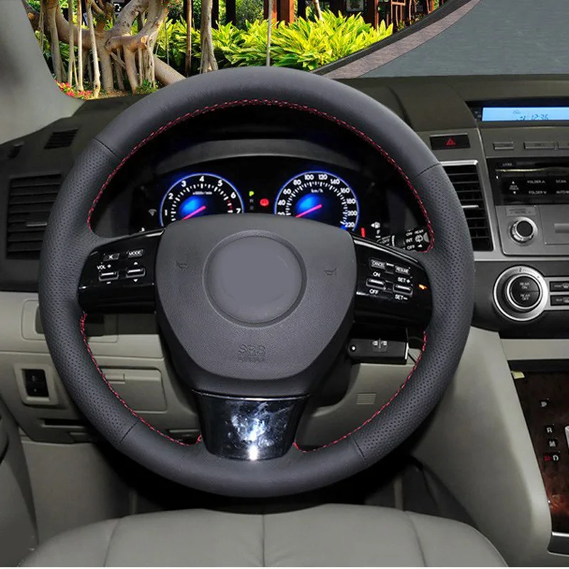 

Car- Styling New Anti Slip Black PU Leather Steering Wheel Stitch on Wrap Cover For Mazda 8