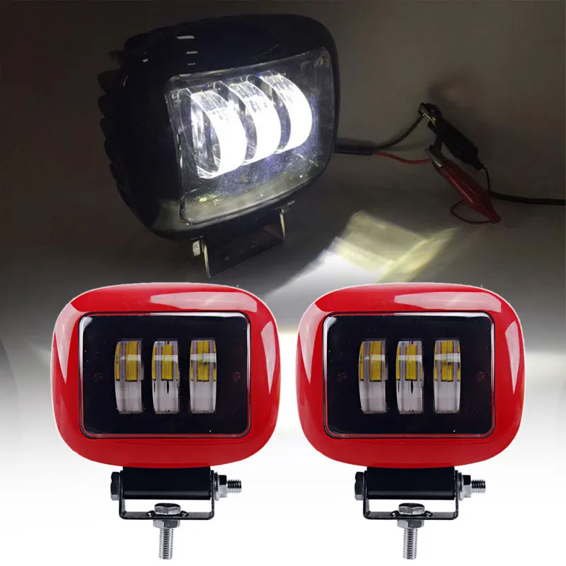 

Red/Black 30W 12V LED Motorcycle&Offroad Spot Work Light Fog Lamps Headlamp Headlight Lighting For Jeep 4WD ATV SUV UTV UTE