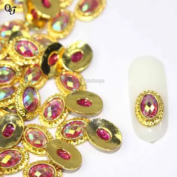 

New Nail Art Glitter Rhinestone Shinning Red Diamond Cutting Surface Design 3D Nail Art Sticker Decorations DIY High Quality S6