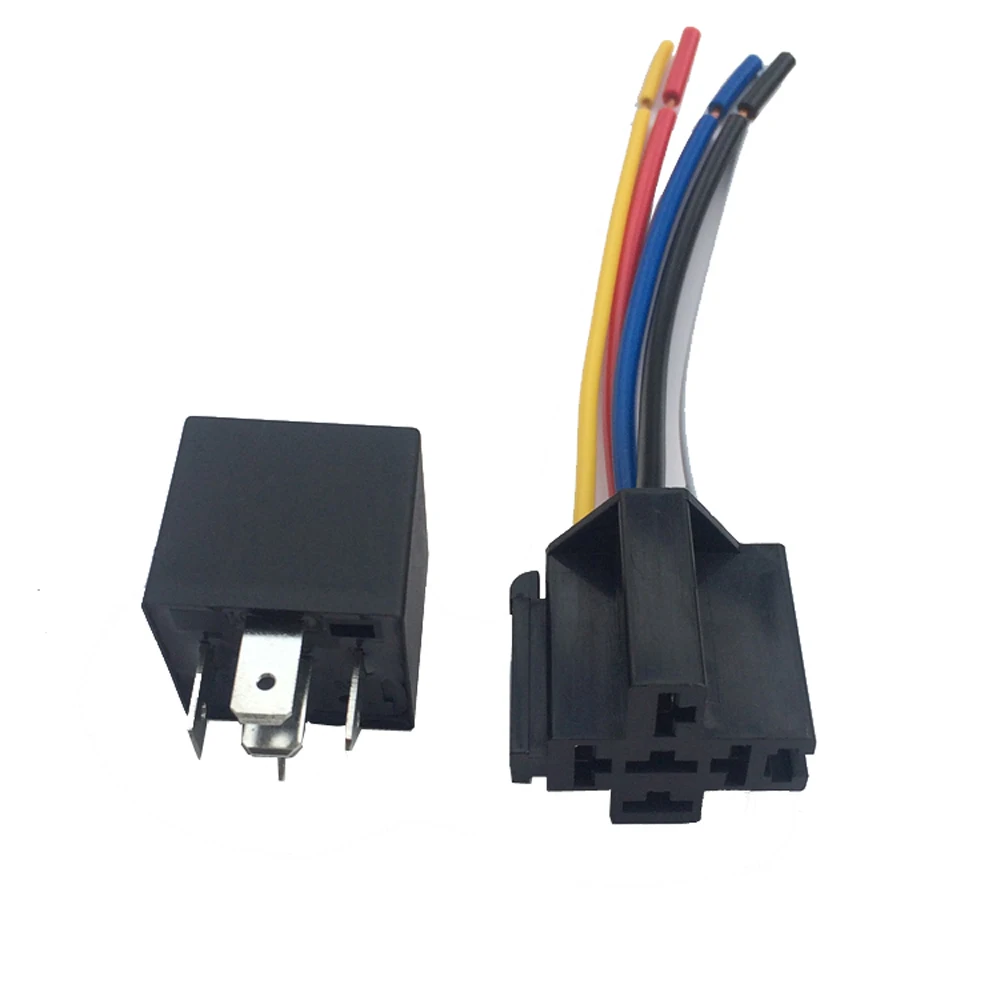 12V 40A AMP 5 SPDT Car Truck Auto Automobile Automotive Relay with Pin Socket Wires for GPS Lamplight Fan Air Condition | Электронные