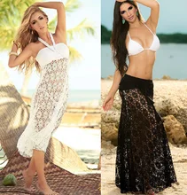 Long Dress Beach Skirt Holiday Dress Bikini cover up Cover Beach 2016 Swimsuit Wear white Tunic