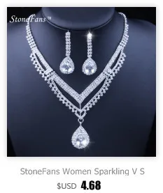 StoneFans, волнистая форма, Кристалл, Свадебные Ювелирные наборы, серебряный цвет, свадебное ожерелье, набор для женщин, ювелирные аксессуары, Femme, Круглый