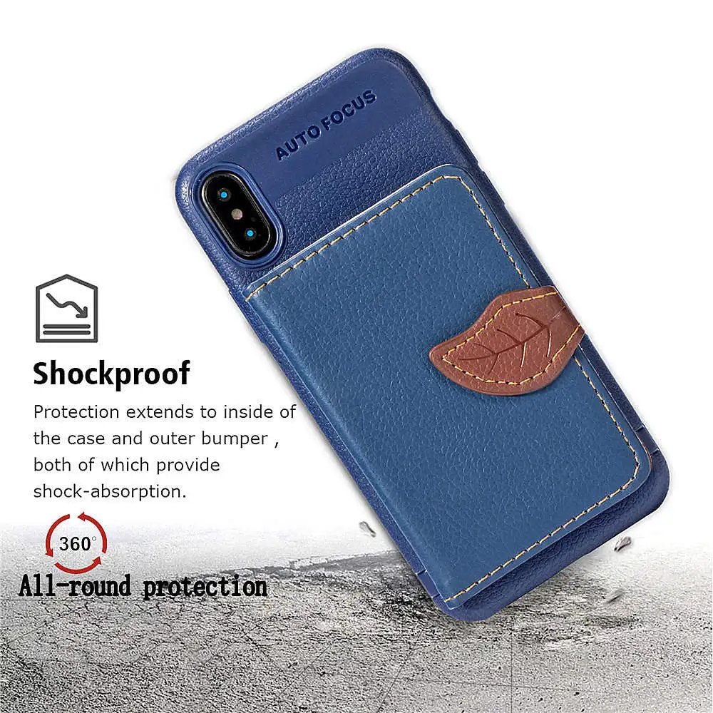 Откидной Чехол с застежкой в виде листа для iphone 7 8 plus 6 s роскошный чехол бумажник