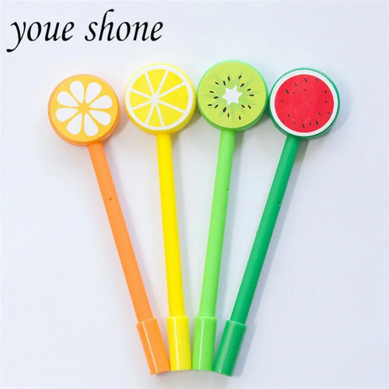 

1Pcs/0.5mm Black Gel Pen Kawaii Creative Cartoon Fruit Neuter Pens Prize Students Stationery Office Supplies