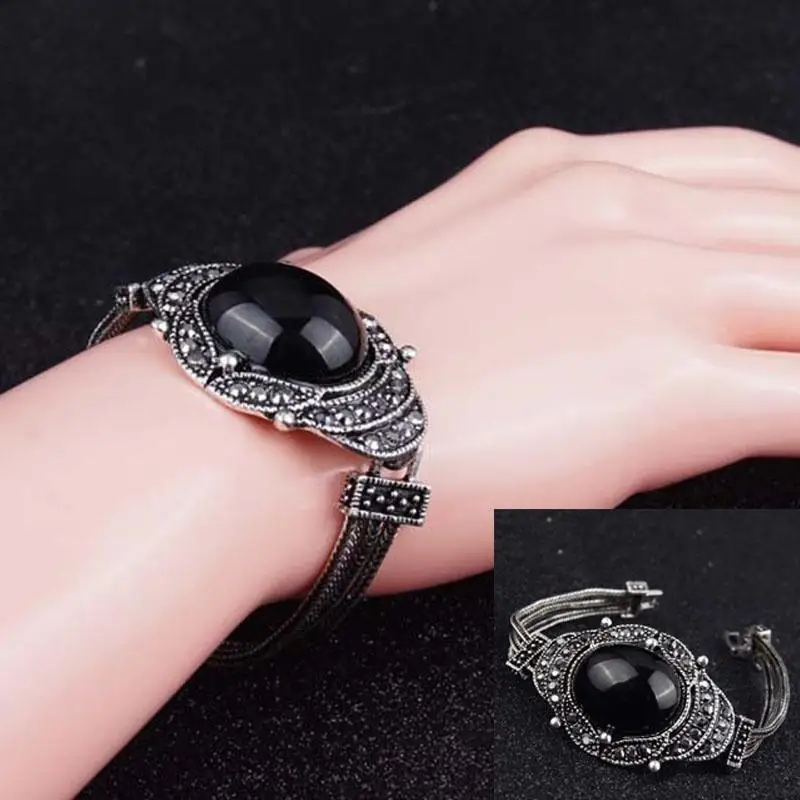 LNRRABC new 1pcs Bracelets hot sale black Jewelry Party Bangles New Vintage Womens Crystal Bracelets Wristband Gift|Charm Bracelets| - AliExpress