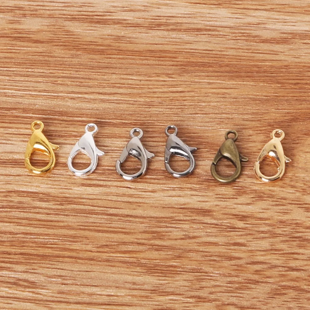 Small Package 10pcs/lot 10,12,14,16mm lobster Parrot Clasps 6colors Choose . Fit Link Chain Necklace
