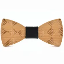 HISUMA Новинка Дизайн Для мужчин деревянные галстуки-бабочки натурального дерева резные ручной работы бантом Свадебный декор Полосатый Бабочка галстук завязки