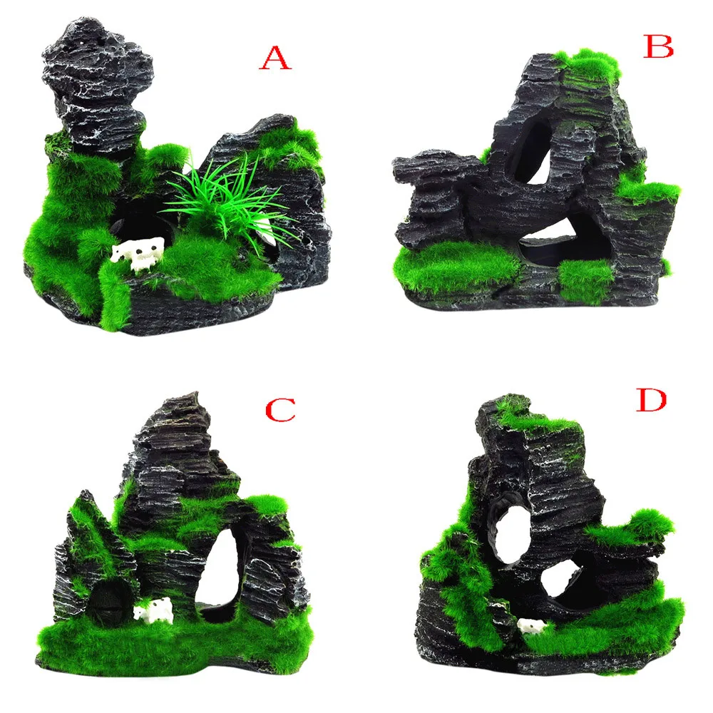 Смола Аквариум Искусственный горный Аквариум Украшение скалы пещера орнамент Декор для аквариума скалы аксессуары