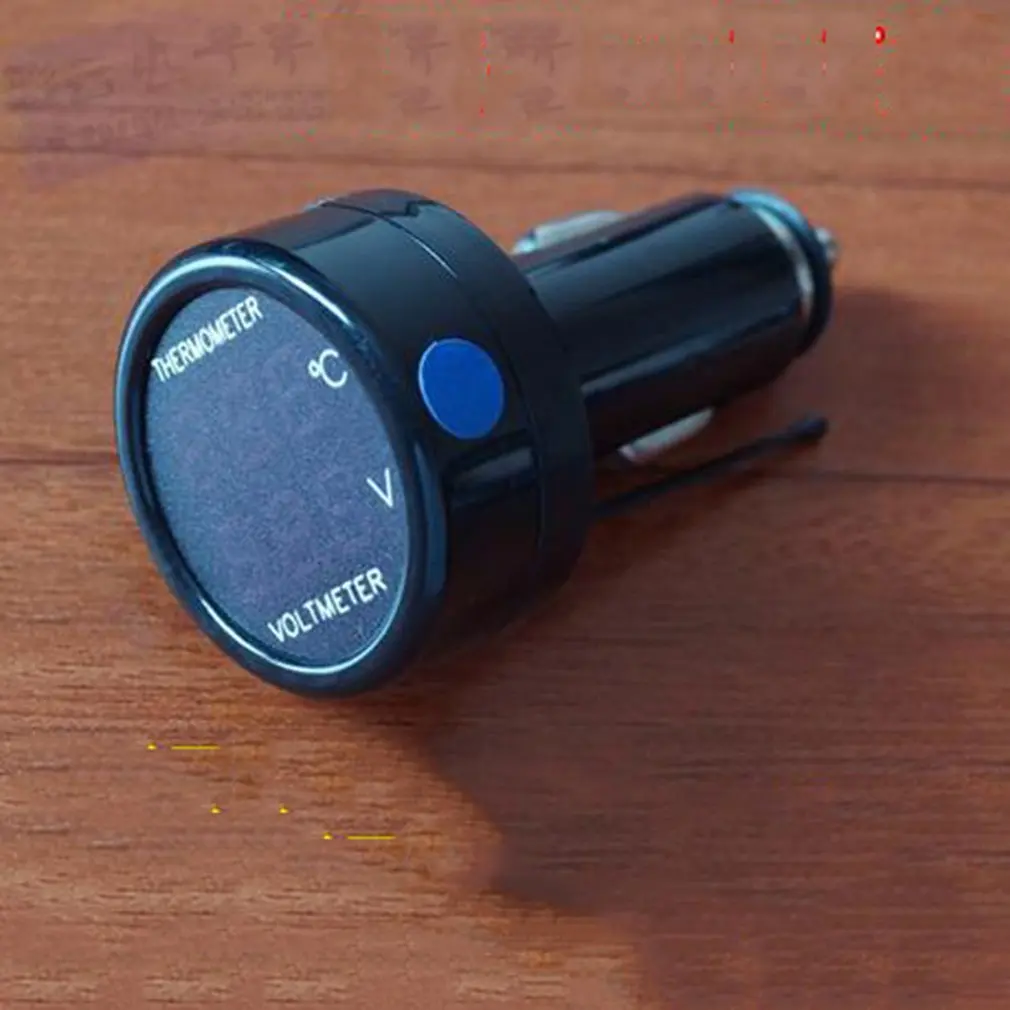

LED Car Cigarette Lighter Digital Voltmeter Thermometer Applies to 12/24V Universal Car Voltage Meter Temperature Measurer