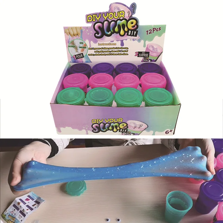 12pcs Clay/Slime Gifts Magic Slime Polymer Clay 80ml Addition for Glitter Slime Shake DIY Slime toys Kit With Box Just Add Water