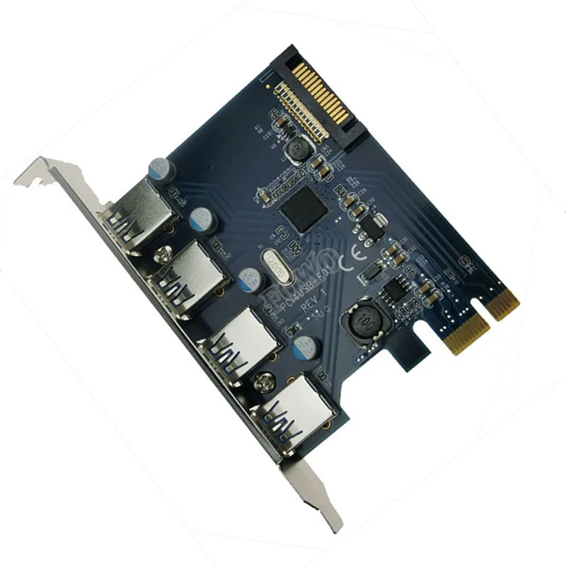 Хит продаж 4 портовый Суперскоростной USB 3 0 PCI Express адаптер для карты контроллера 15