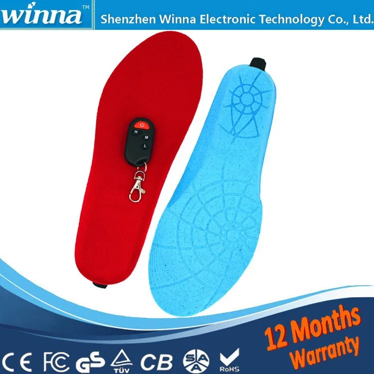 FREE SHIPPING Russian EU US Market Winter Shoes Accessories Electric Foot Warmer Foam Insole RED BLACK MEN\'S 41-46 WOMEN\'S 35-40