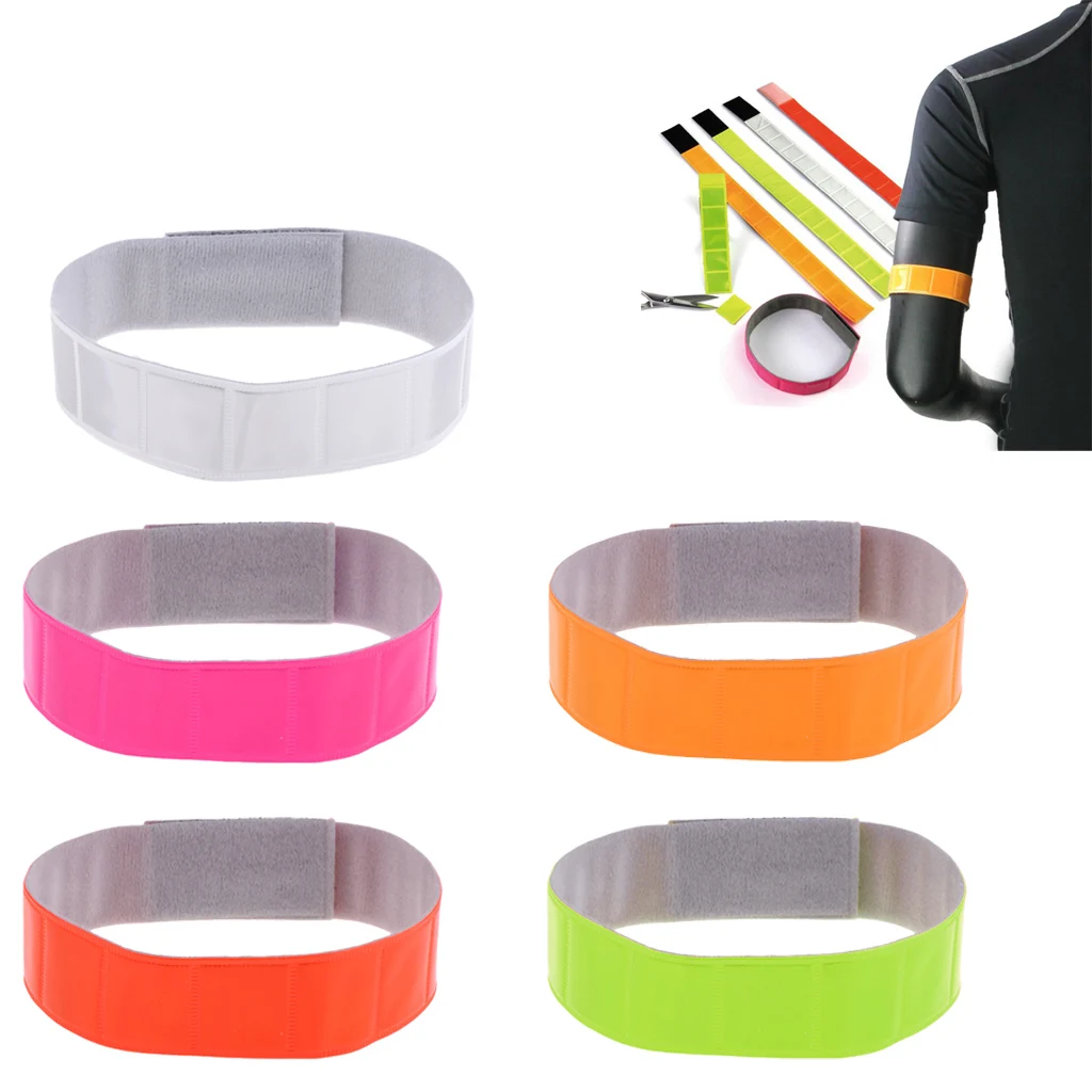 5Pcs Outdoor Sports Reflective Wristband Armband Ankle Band for Running