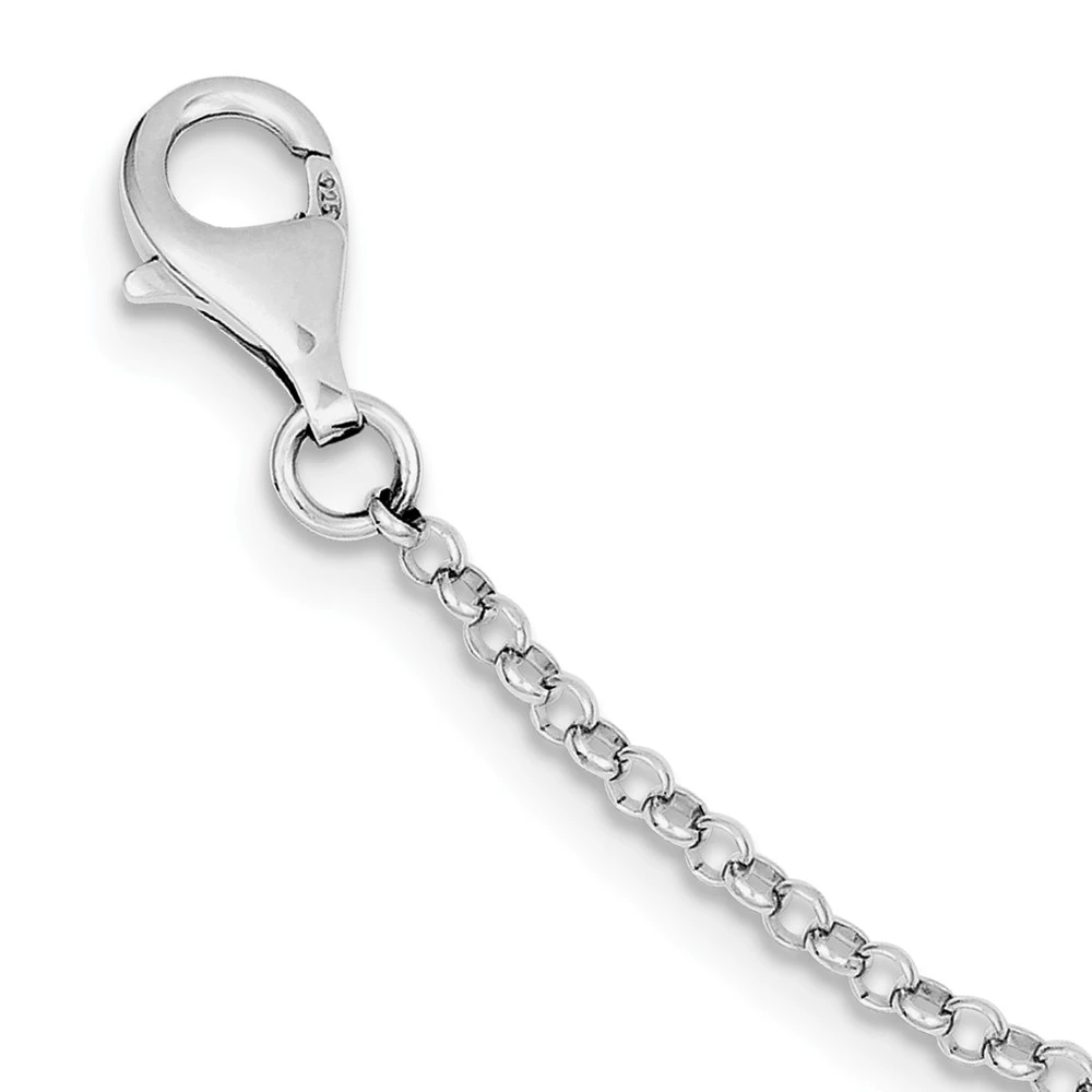 Silver Diamond Sapphire Gemstone Heart Bracelet (1)