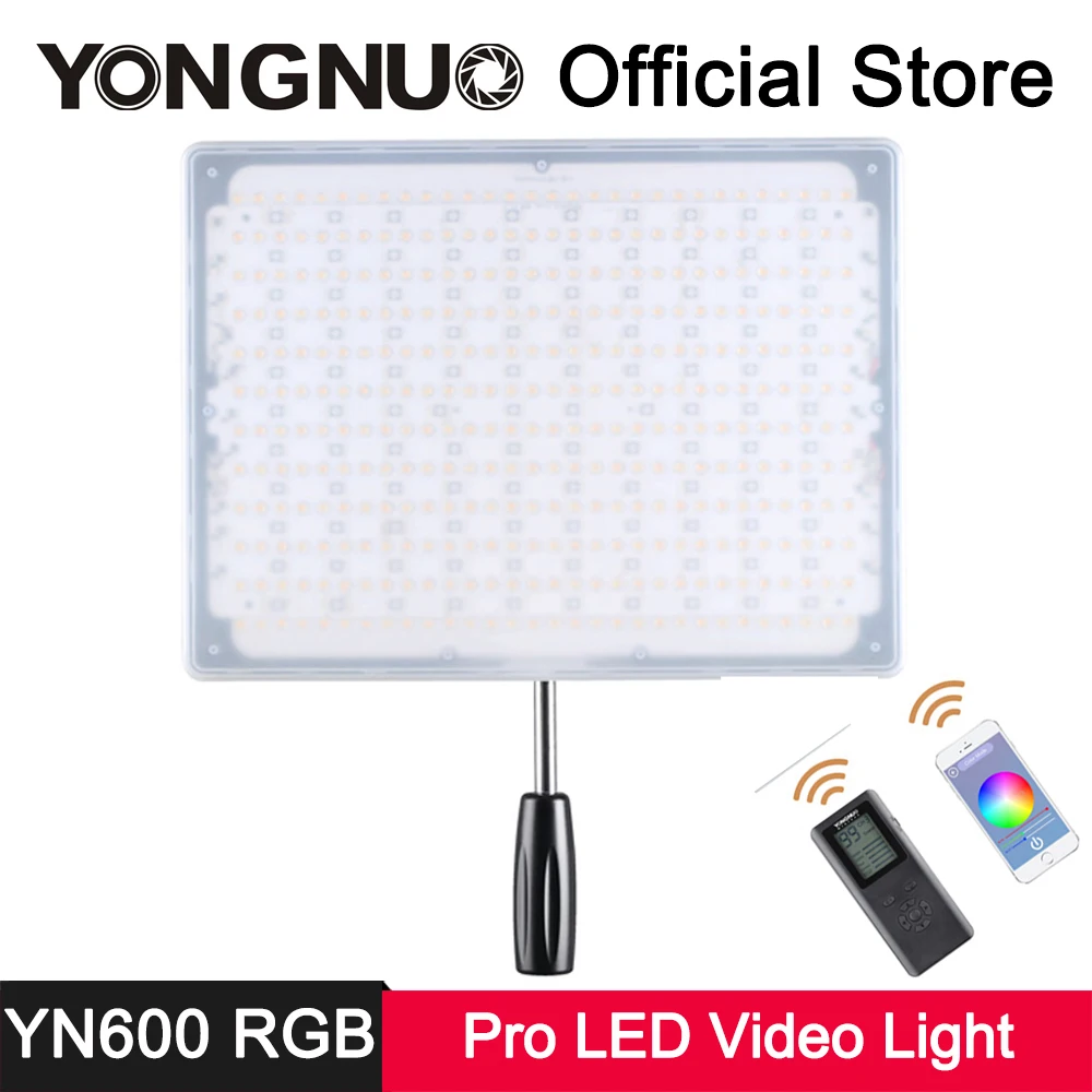 

YongNuo YN600 RGB LED Video Light Ultra-thin Full Color 3200-5500K Bi-Color Remote 15m Control Photo Studio Photography Lighting