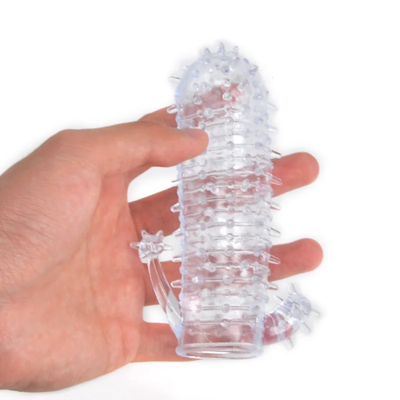 Silicone Condom Delay Extension Crystal Penis Sleeve Extender Enlarger Erection Impotence Aid Sex Product for Men 5