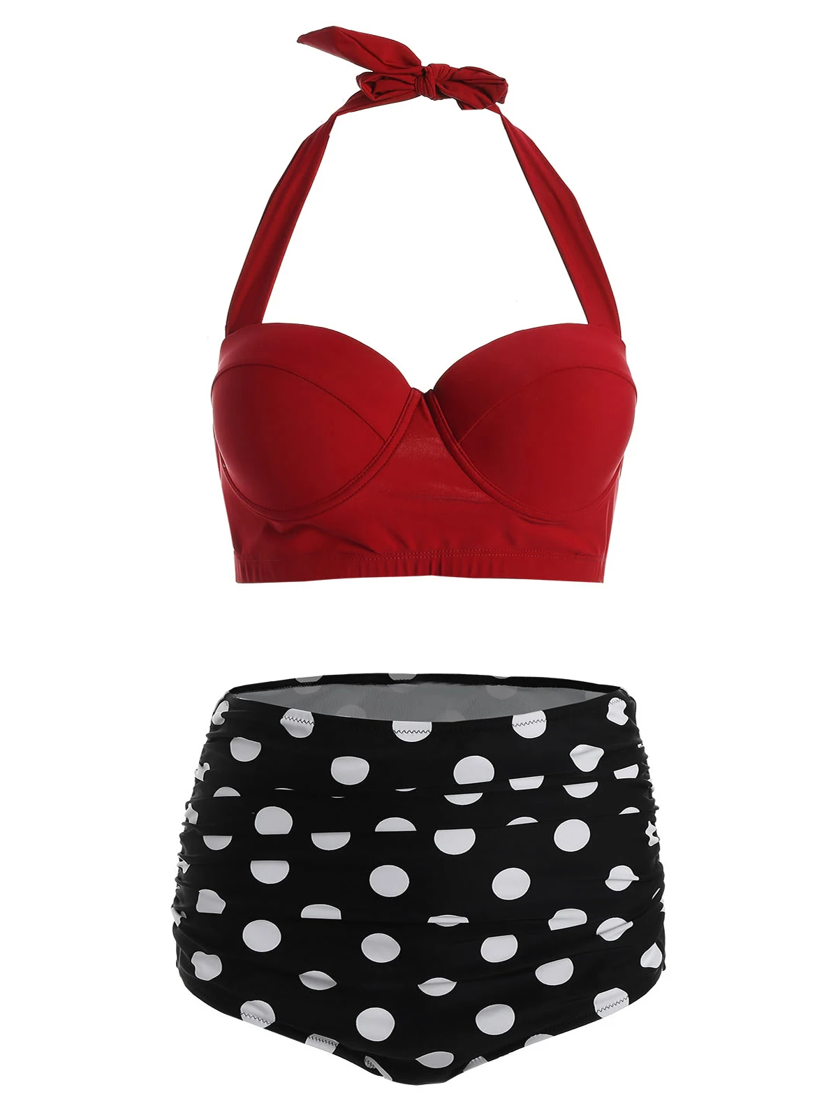 

Wipalo Plus Size Sexy Halter High Waist Polka Dot Bikini 2019 Swimwear Push Up Swimsuit Suit Summer Beach Wear Female 4XL 5XL