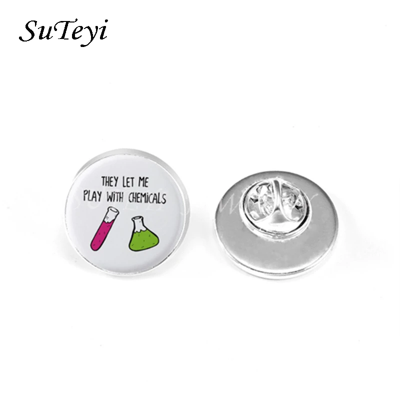SUTEYI Thanks Teacher брошь круглые стеклянные пуговицы булавки с математическим символом