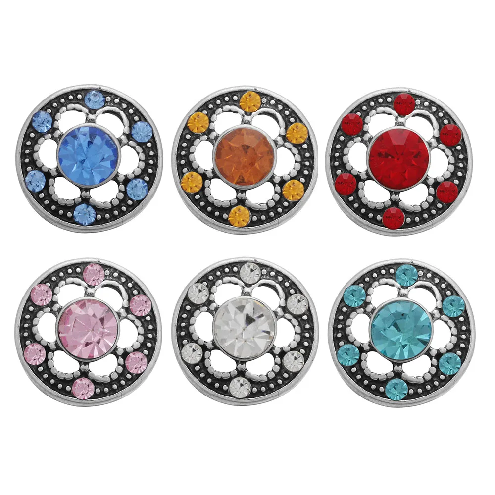 10 шт./лот цветки разных цветов 12 мм украшение с защелкой Стразы металлические кнопки подходит для браслета с защелкой аксессуары для изготовления украшений