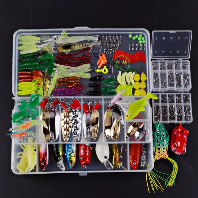Fishing Lure Kit Complete Set With Hard Lures Soft Bait Accessories