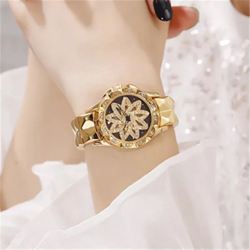 

Luxury Brand Rose Gold Women Watch Fashion Casual Crystal Dress Wristwatch Steel Strap Quartz Watch Female Clock Reloj Mujer