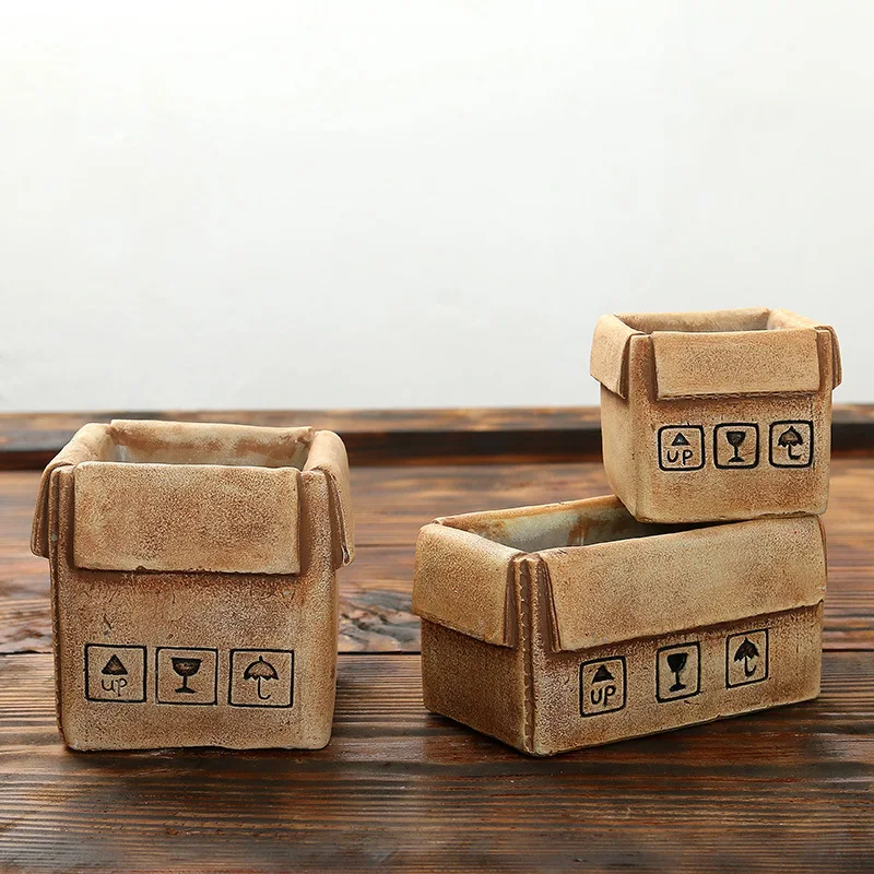 

AIBEI-South Korea Style Ceramic Mini Flower Pot 1PC Retro Imitation of the cartons Garden Decorative Flower Pots
