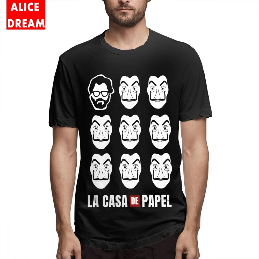 La Casa De Papel Heist футболка для мужчин Уличная Camiseta органический хлопок S-6XL большого