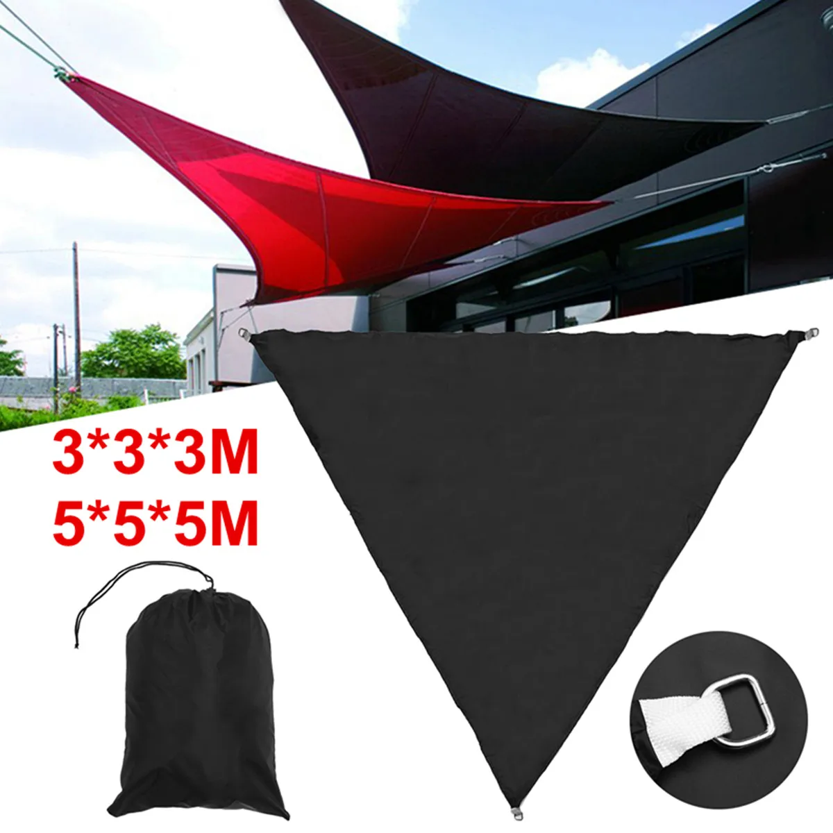 Polyester Heavy Duty Shade Sail Sun Canopy Cover Waterproof Outdoor