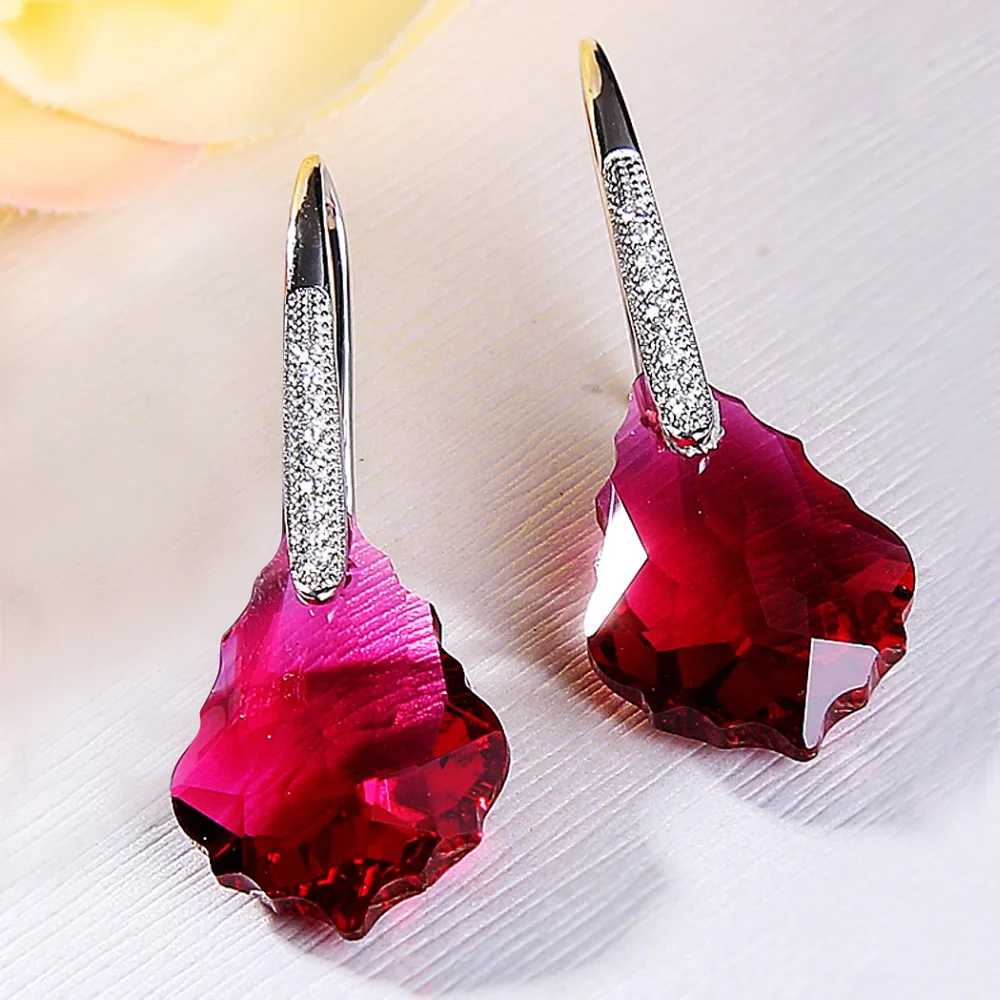 

Tuliper 925 Sterling Silver Baroque Styler Bridal Earrings Cubic Zircon Austrian Crystal Wedding Earrings Party Jewelry
